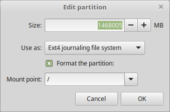 installer partition